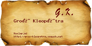 Groó Kleopátra névjegykártya